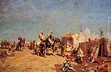 Encampment Canvas Paintings - An Arab Encampment
